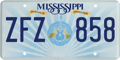 MS license plate ZFZ858