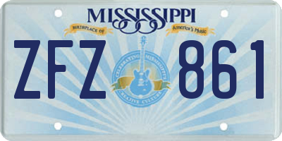 MS license plate ZFZ861