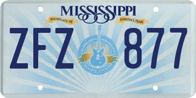 MS license plate ZFZ877
