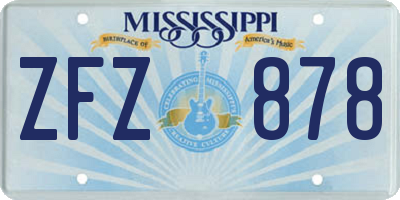 MS license plate ZFZ878