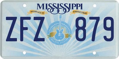 MS license plate ZFZ879