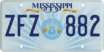 MS license plate ZFZ882