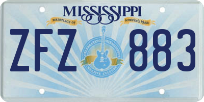 MS license plate ZFZ883