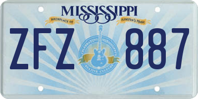 MS license plate ZFZ887