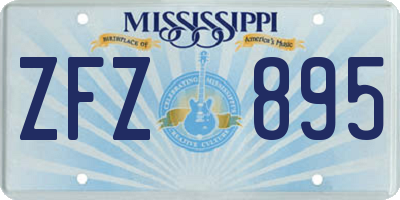 MS license plate ZFZ895
