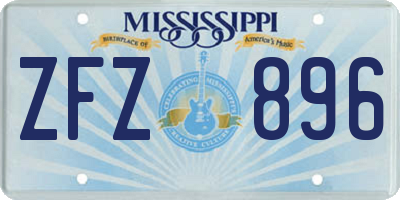 MS license plate ZFZ896