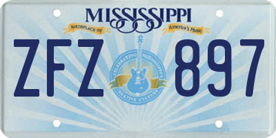 MS license plate ZFZ897
