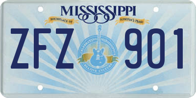MS license plate ZFZ901