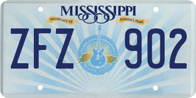 MS license plate ZFZ902