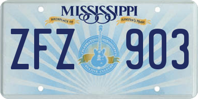 MS license plate ZFZ903