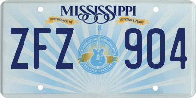 MS license plate ZFZ904