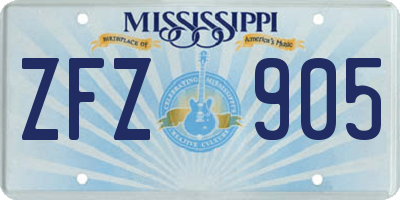 MS license plate ZFZ905