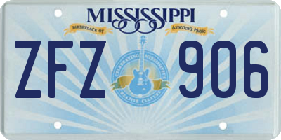 MS license plate ZFZ906