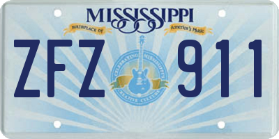 MS license plate ZFZ911