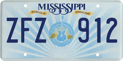 MS license plate ZFZ912