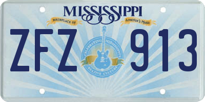 MS license plate ZFZ913