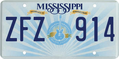 MS license plate ZFZ914