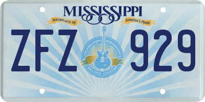 MS license plate ZFZ929