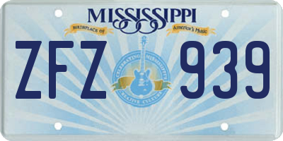 MS license plate ZFZ939