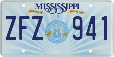 MS license plate ZFZ941