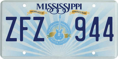 MS license plate ZFZ944