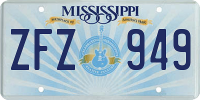 MS license plate ZFZ949