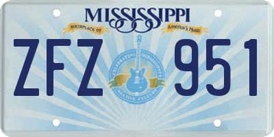 MS license plate ZFZ951
