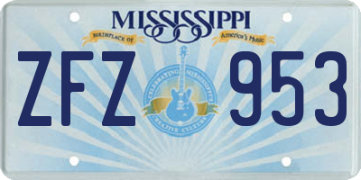MS license plate ZFZ953