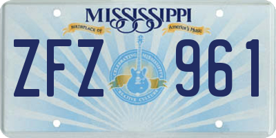 MS license plate ZFZ961