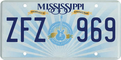 MS license plate ZFZ969