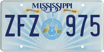 MS license plate ZFZ975