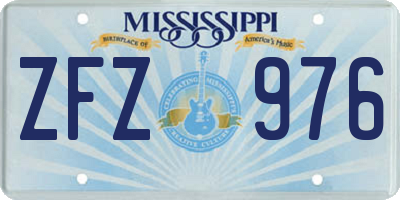 MS license plate ZFZ976