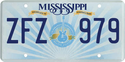 MS license plate ZFZ979