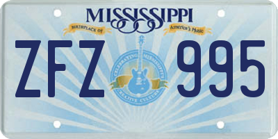 MS license plate ZFZ995