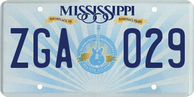 MS license plate ZGA029