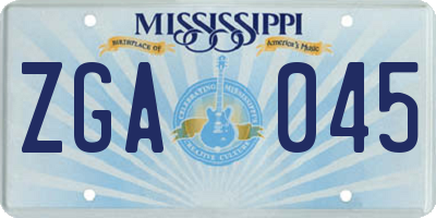 MS license plate ZGA045