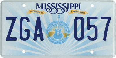 MS license plate ZGA057