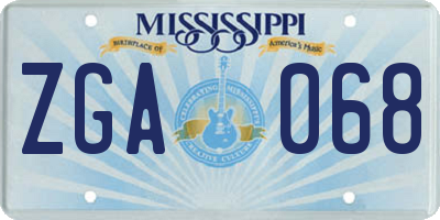 MS license plate ZGA068
