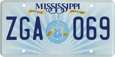 MS license plate ZGA069