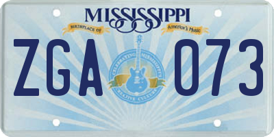 MS license plate ZGA073