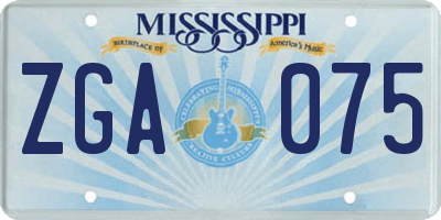 MS license plate ZGA075