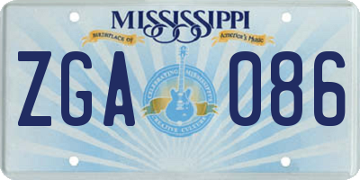 MS license plate ZGA086