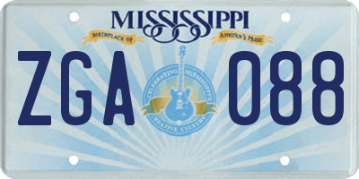 MS license plate ZGA088