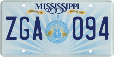 MS license plate ZGA094