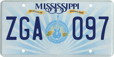 MS license plate ZGA097