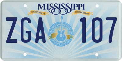 MS license plate ZGA107