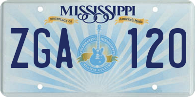 MS license plate ZGA120