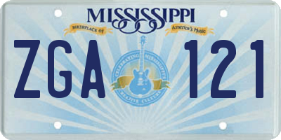 MS license plate ZGA121