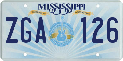 MS license plate ZGA126
