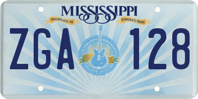MS license plate ZGA128